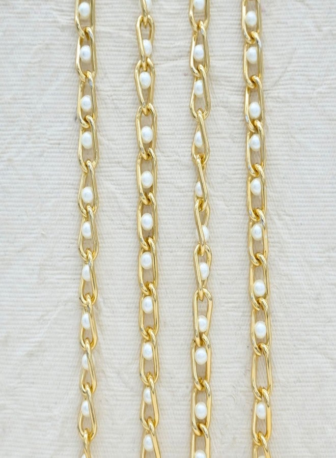SATRA TRADERS سلسلة ألومنيوم من ساترا تريدرز، حلقات ملتوية، سلسلة لصنع المجوهرات، سلسلة حرفية للقلائد والأساور والأقراط | المقاس: الارتفاع 6 مم، العرض 13 مم | الكمية: 5 أمتار | ذهبي | JT-9-35-7 - Image 2